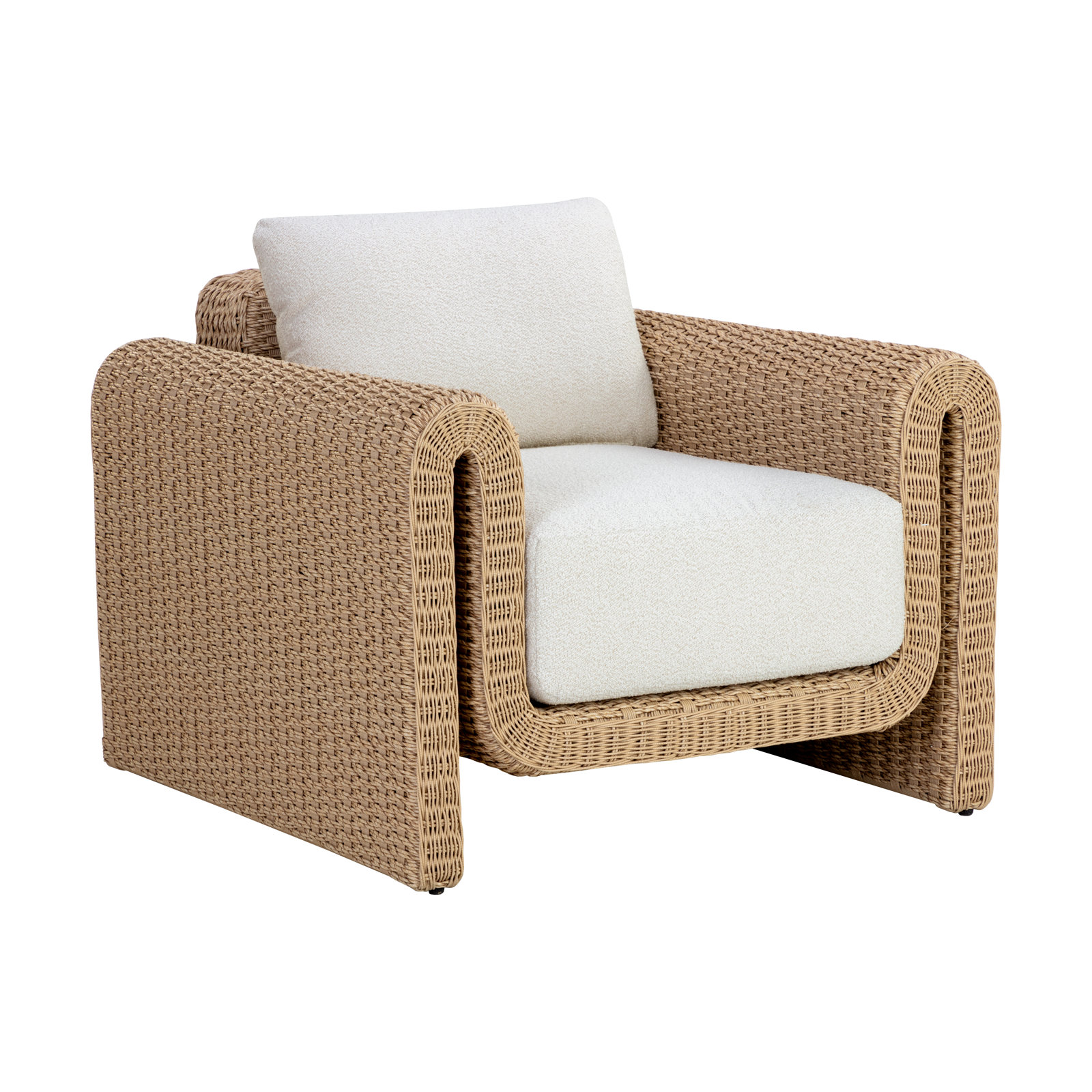 Edid Wicker Outdoor Lounge Chair, Brown