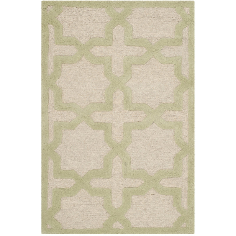 Igna Hand Tufted Wool Geometric Rug, Rectangle 2'6" x 4'