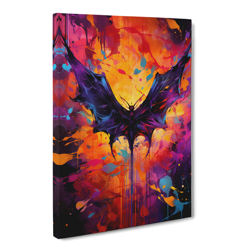 Bat Abstract - Wrapped Canvas