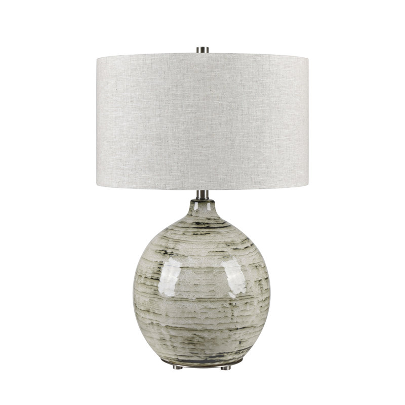 Lampe de table en métal 25,75 "avec abat-jour avoine