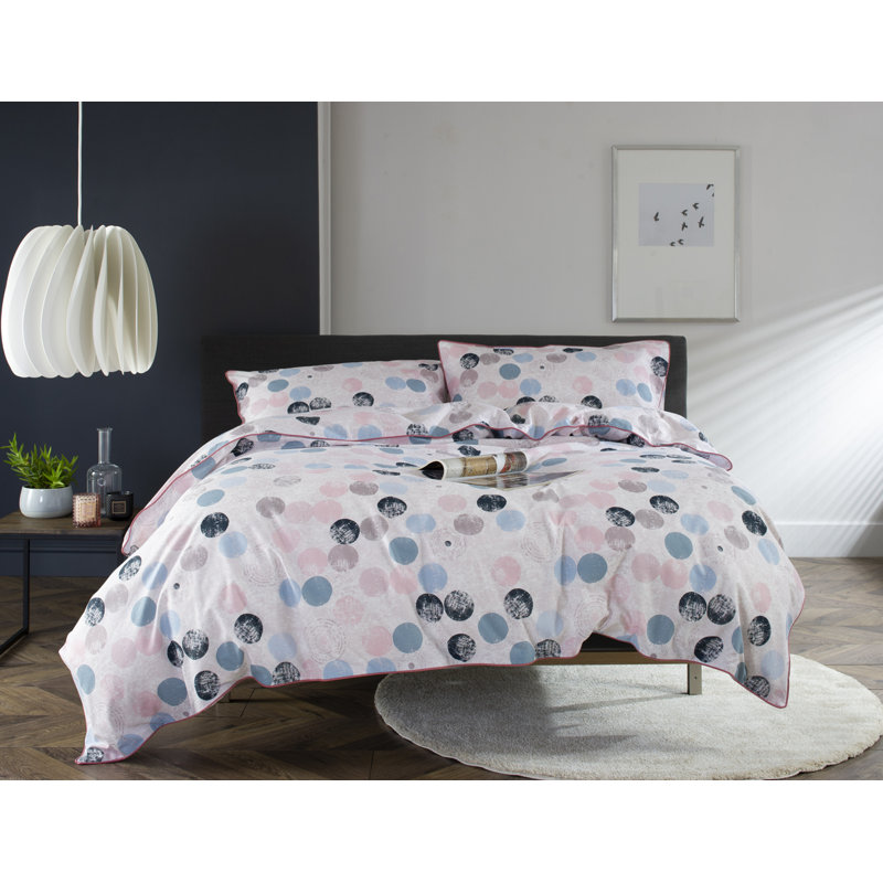 Cotton Dots Duvet Cover Set with Pillowcases, Kingsize - 2 Standard Pillowcases
