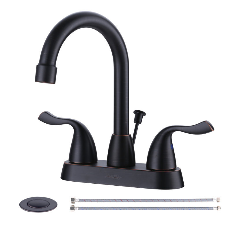 Centerset 2-handle Bathroom Faucet with Drain Assembly, Oil Rubbed Bronze