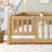 Queen Solid Wood Floor Bed with Safety Guardrails and Door-2032658793-2032658799