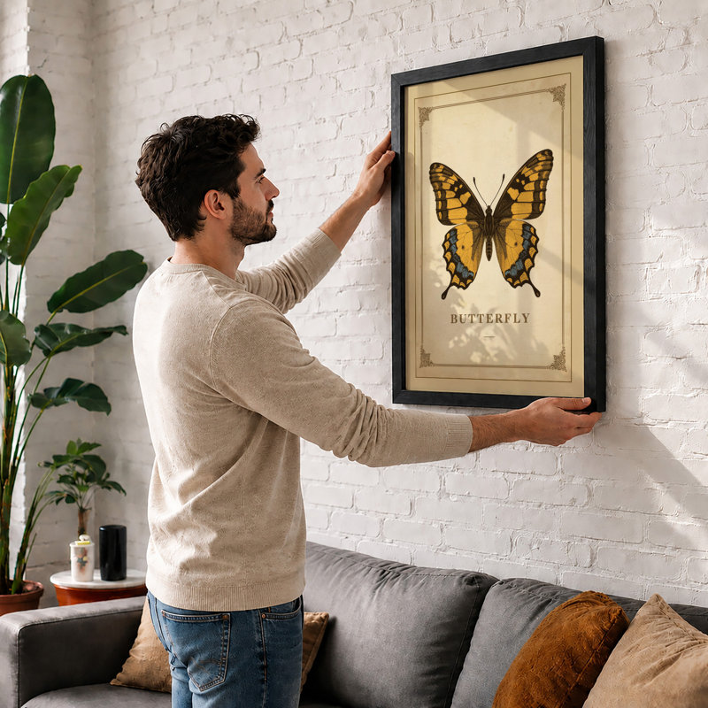 Butterfly Study Botanical - Print, Unframed, A4 - 29.7 x 21.0 cm
