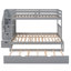 Lit simple superposé au dessus d'un lit double avec lit gigogne simple (gris)-1922800322