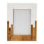 Cadre photo décoratif en bois d'acacia pour l'entrée - Cadre photo deux tons pour chambre à coucher, salon ou table d'appoint - blanc et brun-569208161
