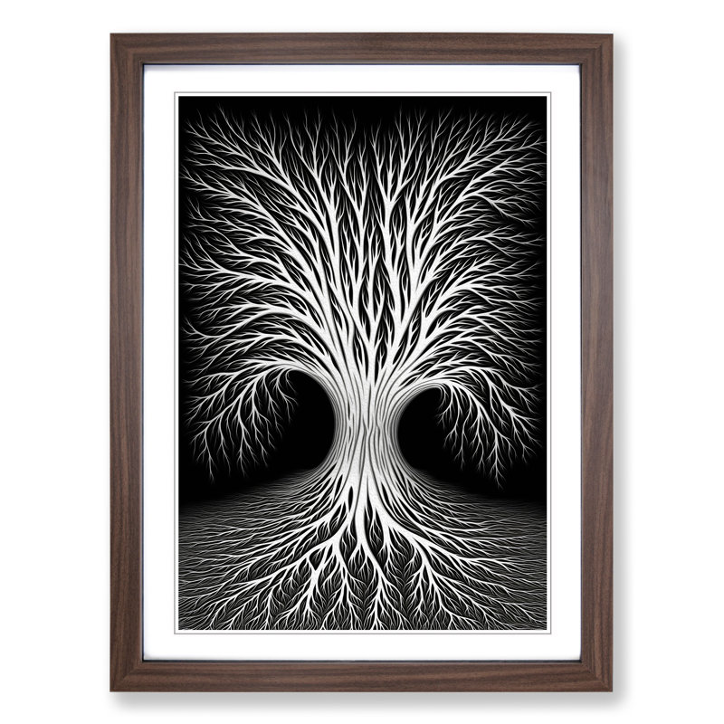 Weeping Willow Op - Framed Print, Walnut, 46cm H x 34cm W x 2cm D