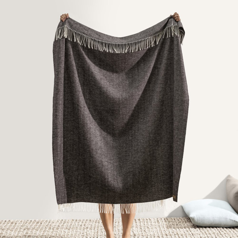 Italian Herringbone Throw Blanket, Chestnut