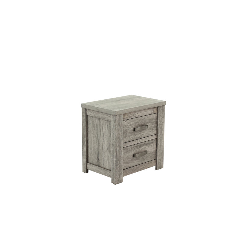 Table de chevet en chêne gris 23,61 po x 17,04 po 25,48 po, bois 24 po 17 po 25 po, fabrication de qualité