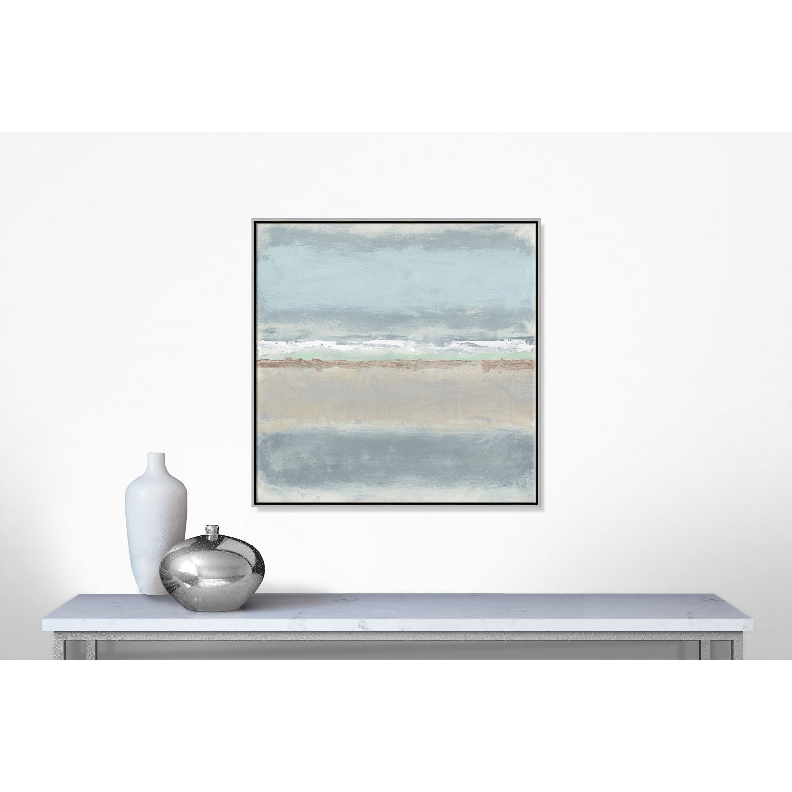 Dandelion 2 - Painting Print on Canvas by Filippo Ioco, 45" H x 45" W x 2" D, Silver