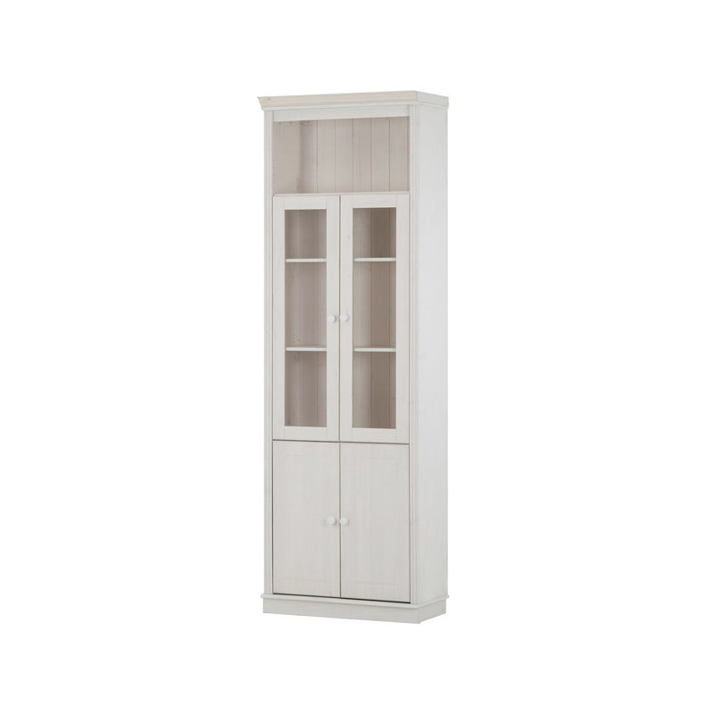 Demetricia 223cm H x 74cm W Library Bookcase, White
