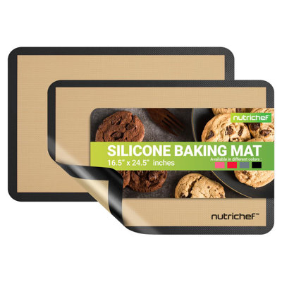 NutriChef Non-Stick Silicone 2 Piece Baking Sheet Set
