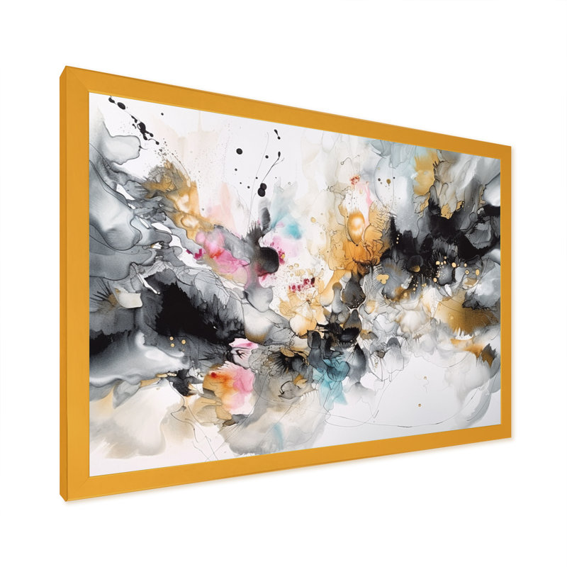 «White and Grey Geometric Profondeurs III», art mural abstrait sur toile géométrique, Impression dorée sur toile encadrée