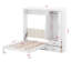 Lit escamotable horizontal Queen Size avec tiroirs de rangement, lit mural pliable multifonctionnel avec armoire et tête de lit rembourrée-134158481