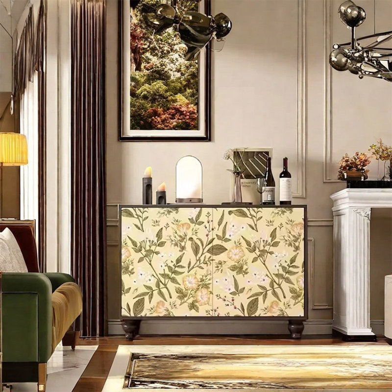 Stylish Storage Cabinet with Brass Handles