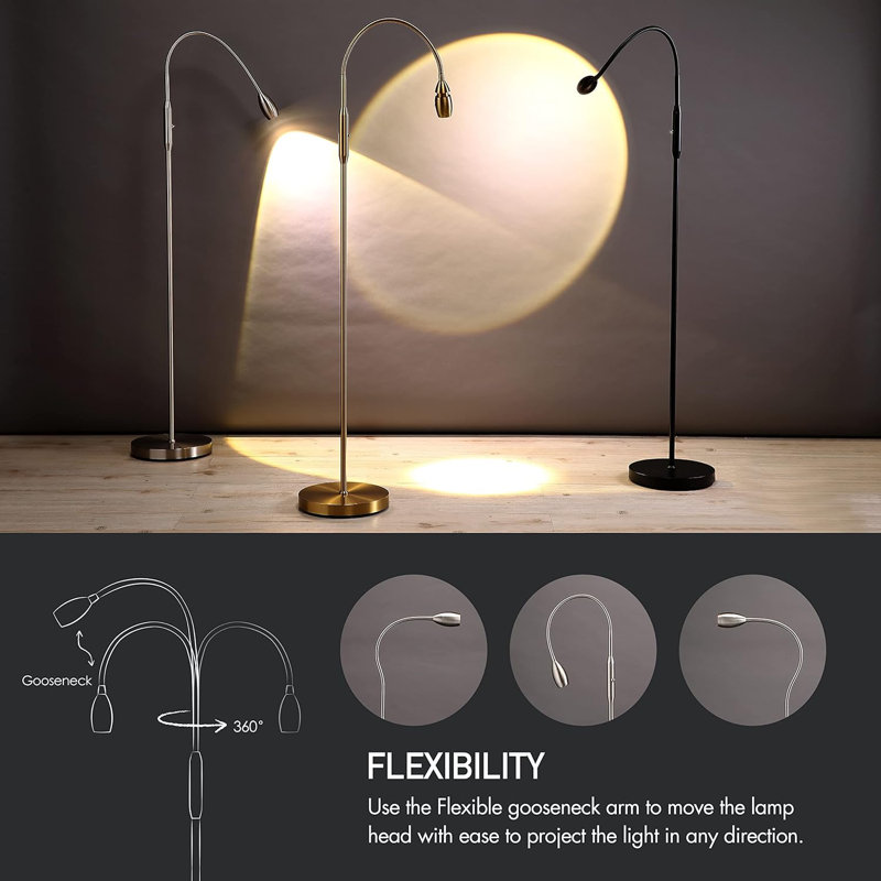 52'' LED Arched Floor Lamp, Brushed Nickel