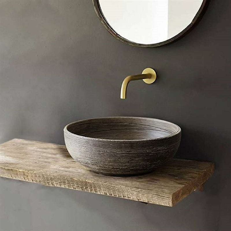Fontana Vessel Sink and Touchless Wall Motion Sensor Faucet Set