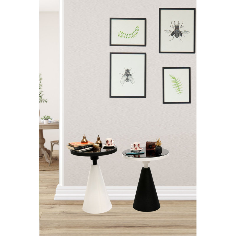Tables gigognes Brothwells, Noir / blanc, Noir / blanc