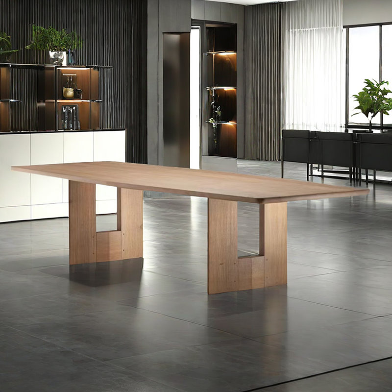Shelitha Ash Solid Wood Dining Table, 29.52"H x 78.74"L x 31.49"W