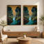 «Forest Stream Winding Path Vibrant Trees», art mural sur toile avec cadre flottant, prêt à être suspendu-748619376-748619390
