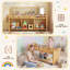 Étagère de rangement pour jouets à 3 compartiments avec miroir en acrylique, organisateur de bibliothèque réversible pour tout-petits et enfants Montessori