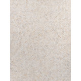 Mosaic Leather Cowhide Chevron Area Rug in Ivory