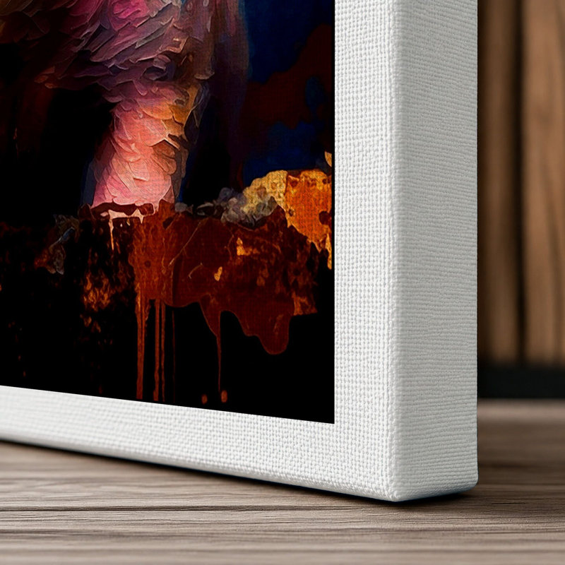 Luminous Pig Modern 1 Piece Wrapped Canvas Wall Art, 30x20 - 76.2 x 50.8 cm, White Border