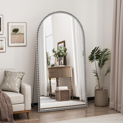 Miroir pleine longueur en fer avec pieds de soutien