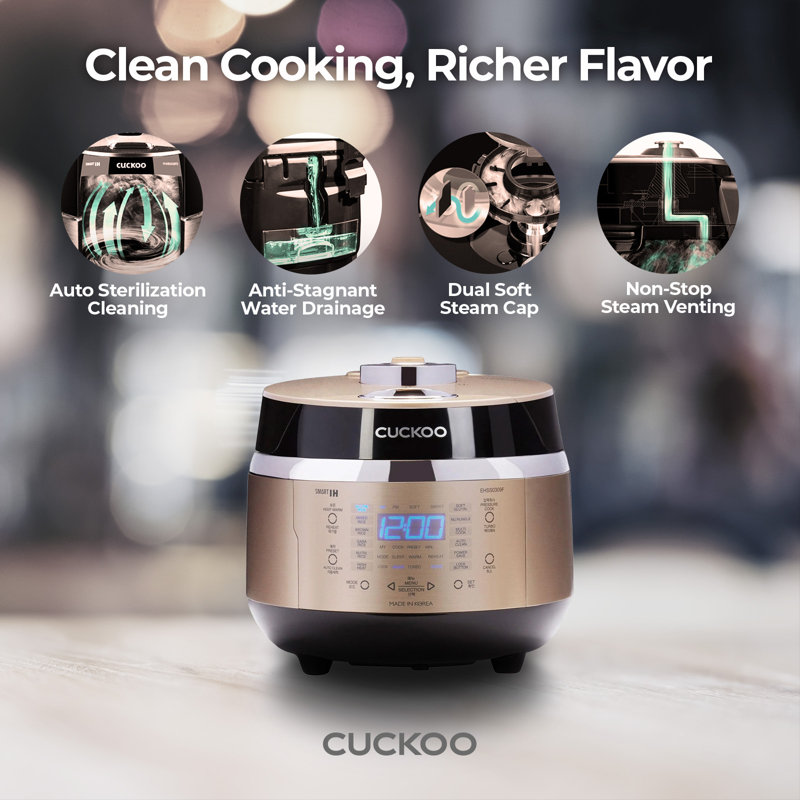 Gold Stainless Steel Induction Heating Pressure Rice Cooker with Nonstick Inner Pot