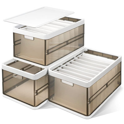Montiera Plastic Storage Bin Set Stacking Storage Bins