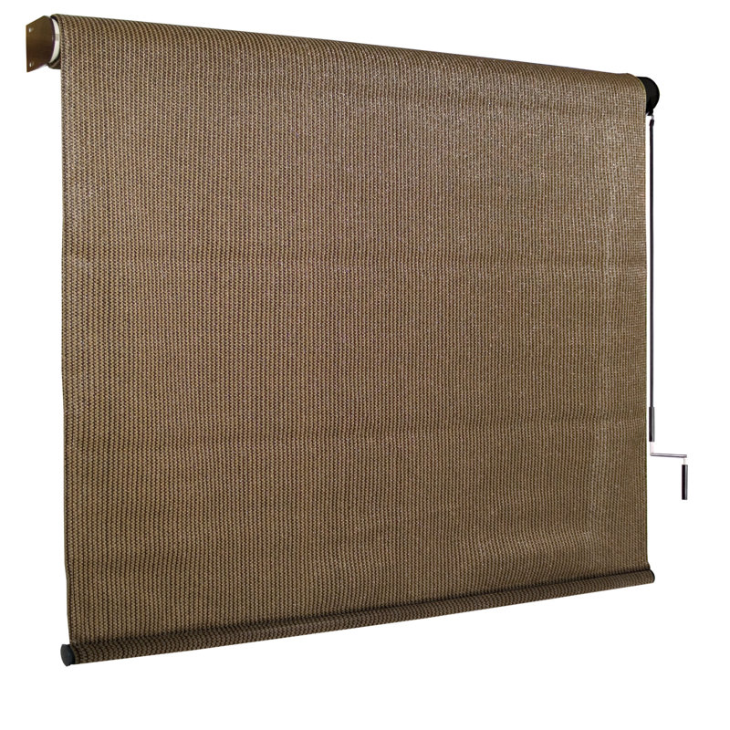 Walnut Cordless Outdoor Roller Shade with 90% UV Protection