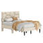 Structure de lit double, tête de lit en lin, solide et stable, sans bruit, sans sommier, poids 397 lb (beige), lit