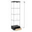 Vitrine en verre avec tiroir, armoire d'appoint avec lumières DEL, armoire de rangement à 1 porte avec tablettes-1287476338