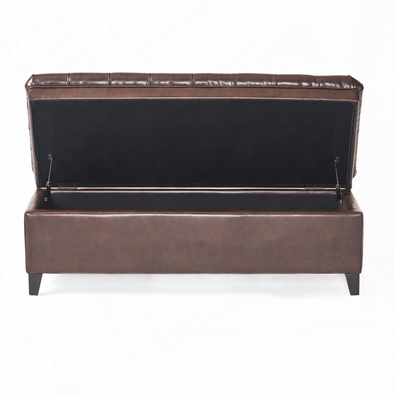 Banc rembourré avec espace de rangement