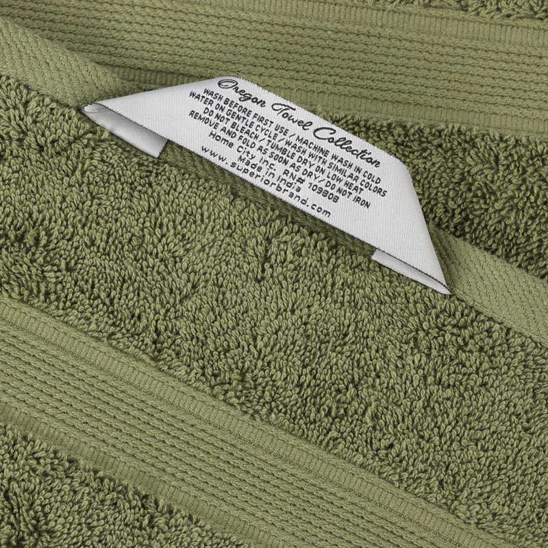 Ensemble de serviettes en coton biologique Lyndon, Ensemble de 12 débarbouillettes, Vert forêt