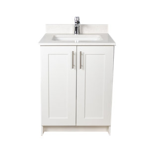 Meuble-lavabo 24 po gris clair style Shaker