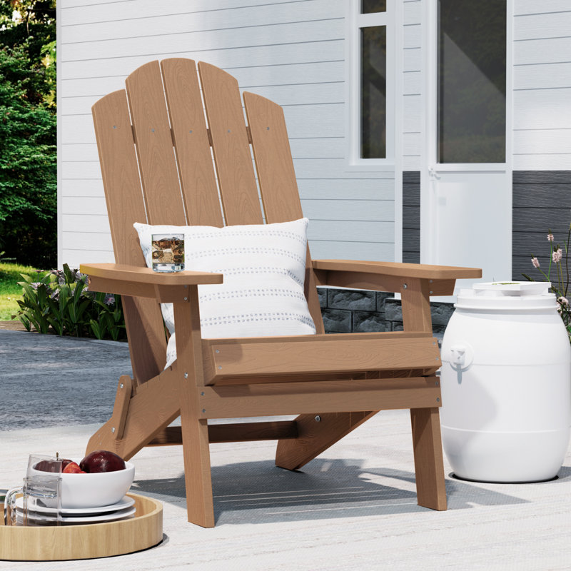 Chaise Adirondack pliante en plastique Mailloux, Teck