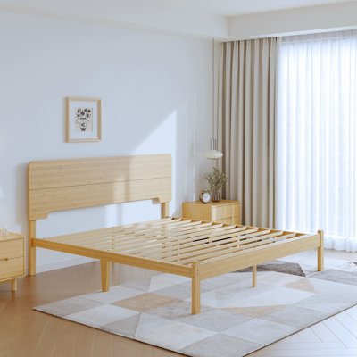 Nori 14" Solid Wood King Beds with Headboard