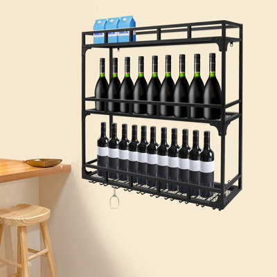 Wall Mounted Bottle Glass Holder