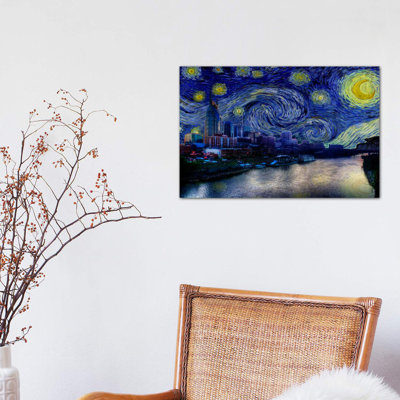 Nashville, Tennessee, nuit étoilée, impression d'art graphique