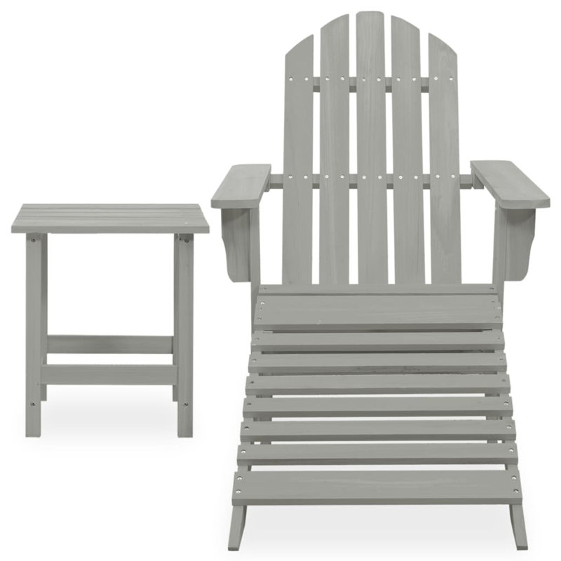 Levens Fir Outdoor Adirondack Set, Gray
