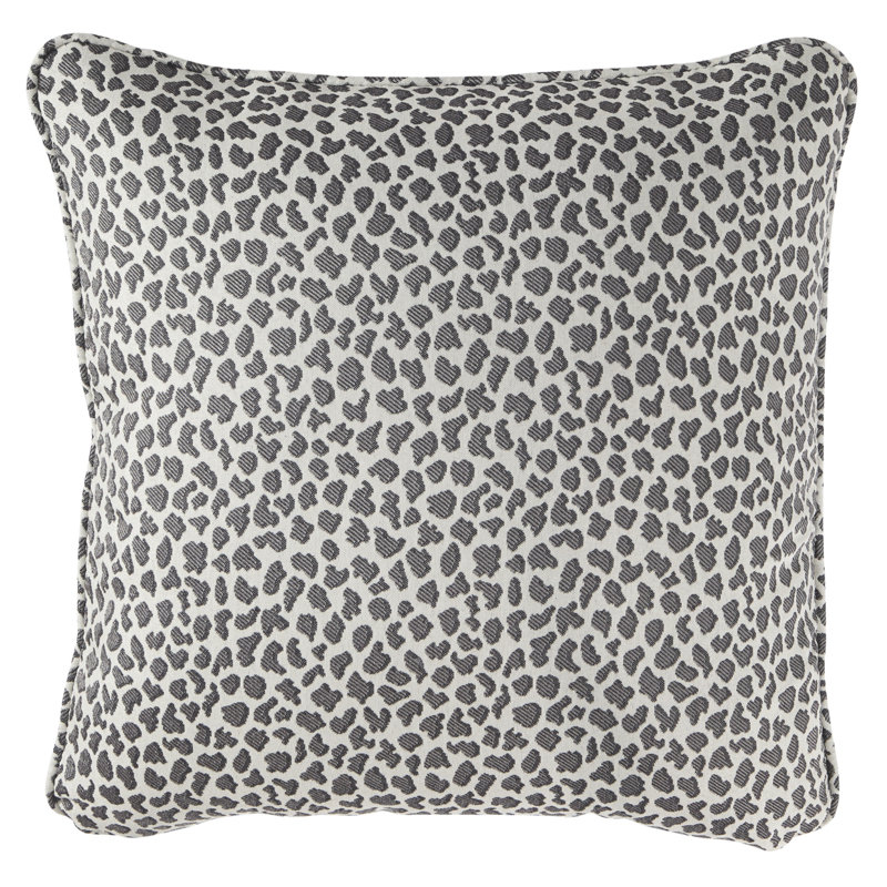 Gray and Black Cheetah Print Outdoor Square Pillow