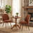Monno Chenille Fabric Upholstered Dining Chairs Armless Side Chairs with Color-Matched Metal Frame-442354295