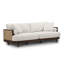 Canapé Senu, 2 coussins, coussin beige, rotin brun noyer 87 po-119043979