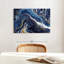 Suminagashi doré et bleu marine - reproduction sur toile tendue-1963774794