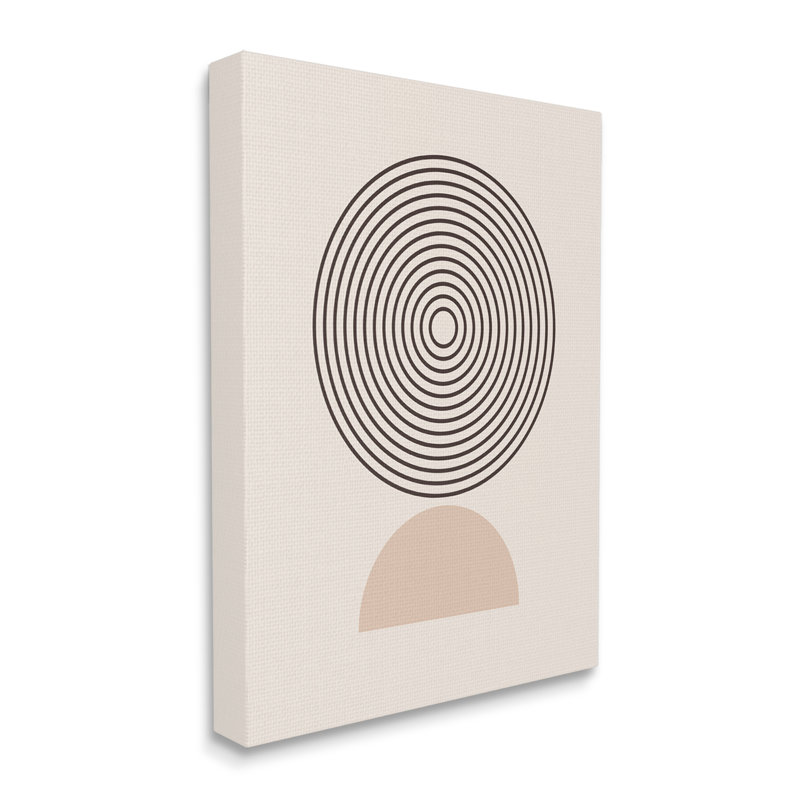 Cercles modernes sur fond beige sur bois, H 30 po x l 24 po x P 1,5 po, Estampe numérique Farmhouse