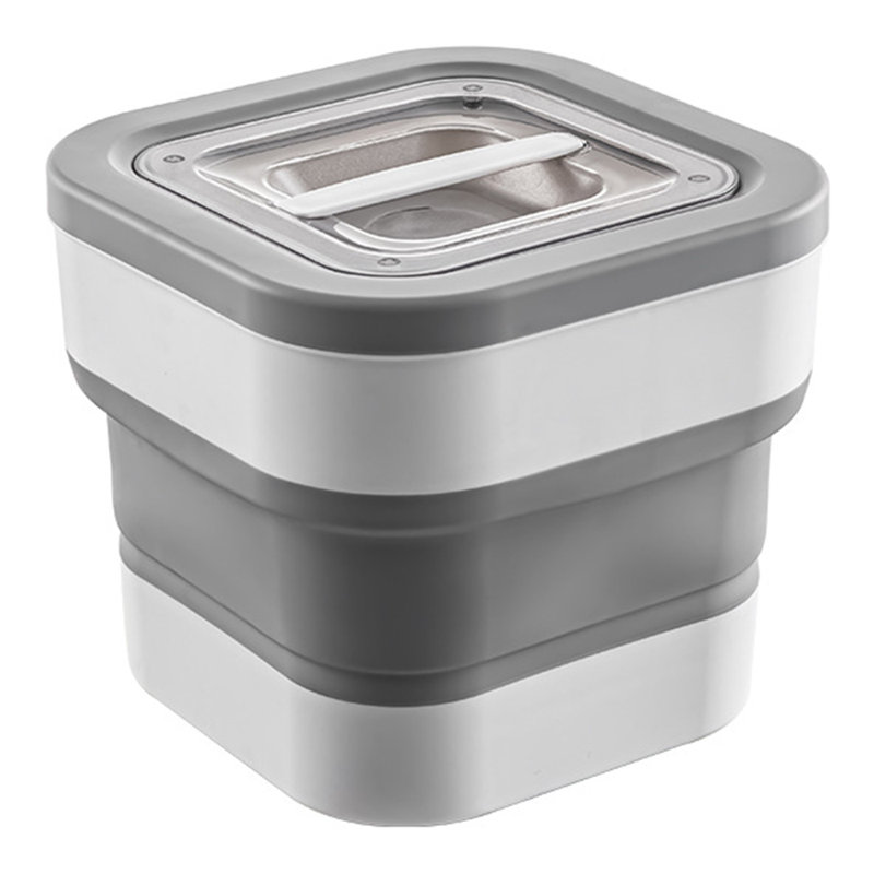 Grey；White Food Storage Container With Snap On Lid