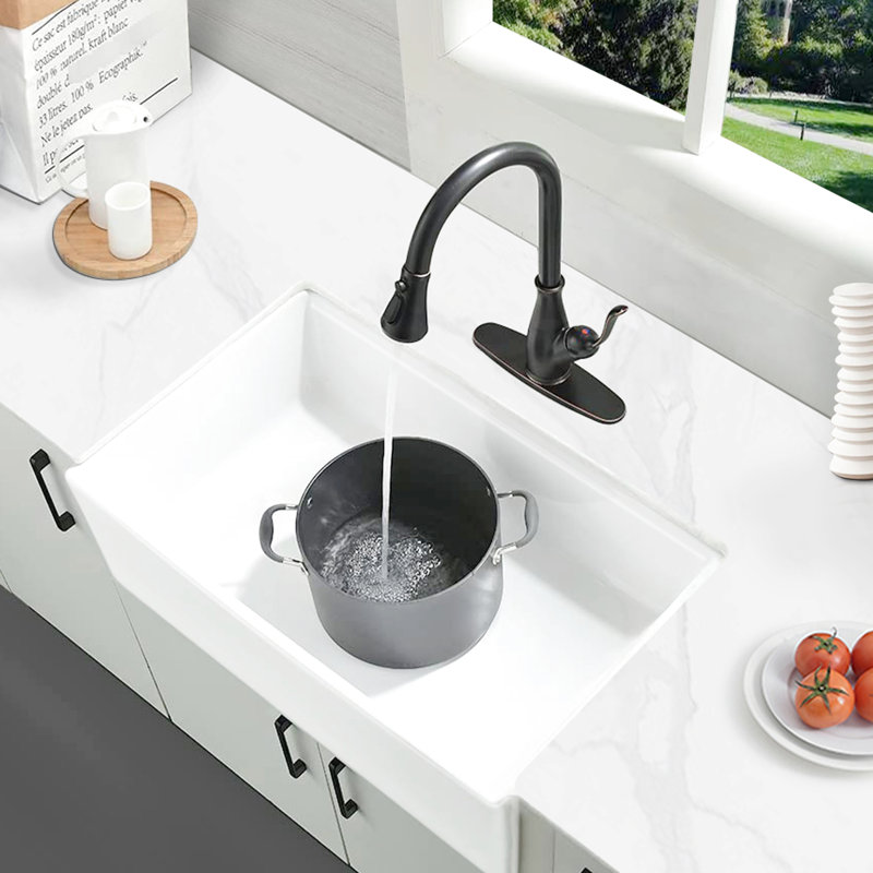 33"X20" Workstation Kitchen Sink - White, Heat , Stain & Scratch Rust-, Noise Reducing, Easy Clean White Heat, Stain, Scratch, Rust Sound To Allure