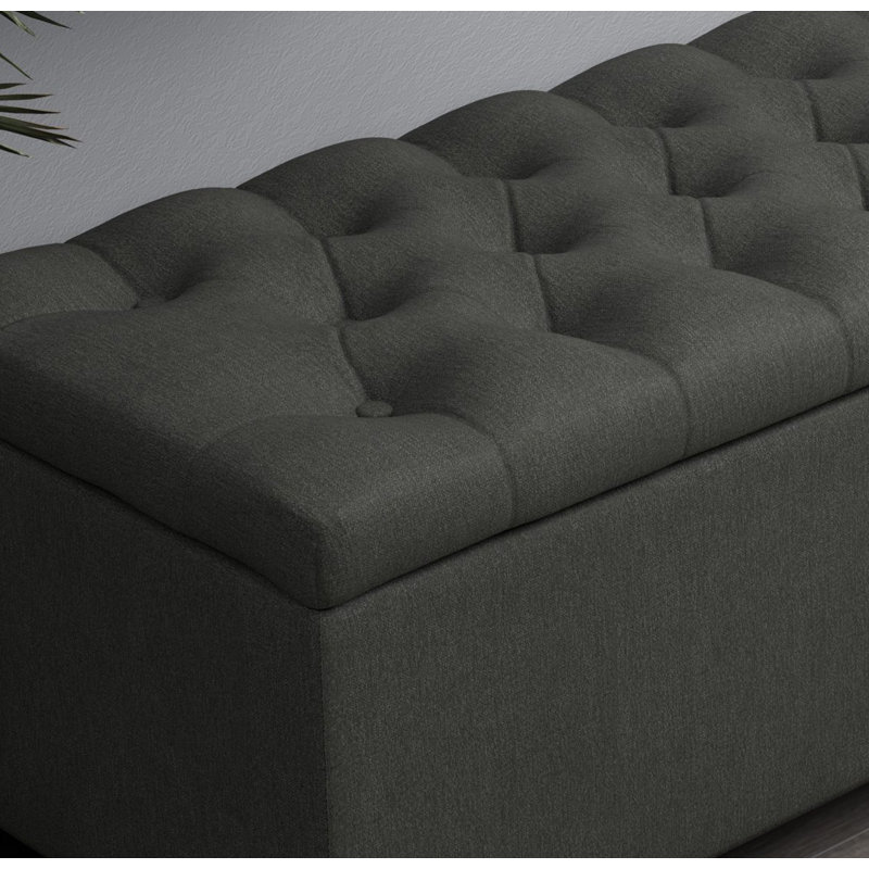 Arnolda Polyester Upholstered Bench with Flip Top