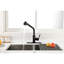 Robinet de cuisine noir mat avec bec rétractable à poignée simple 360 °. Corrosion et traitement antirouille pour la fonction. Contrôlez facilement la température de l'eau à l'aide d'une poignée. Acier inoxydable-600050734